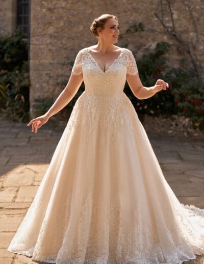 lace a-line plus size wedding dress