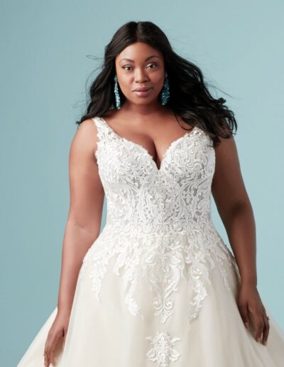 Plus size lace ballgown wedding dress