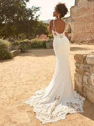 Crepe and lace plus size fitted wedding dress, hampshire