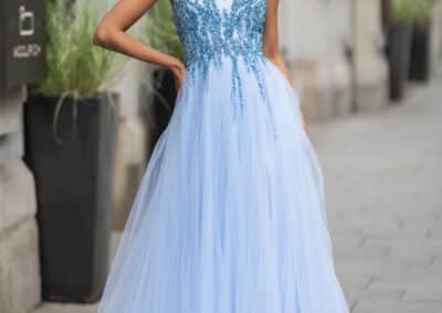 Baby blue ballgown prom dress. Ice blue. sequins 0547